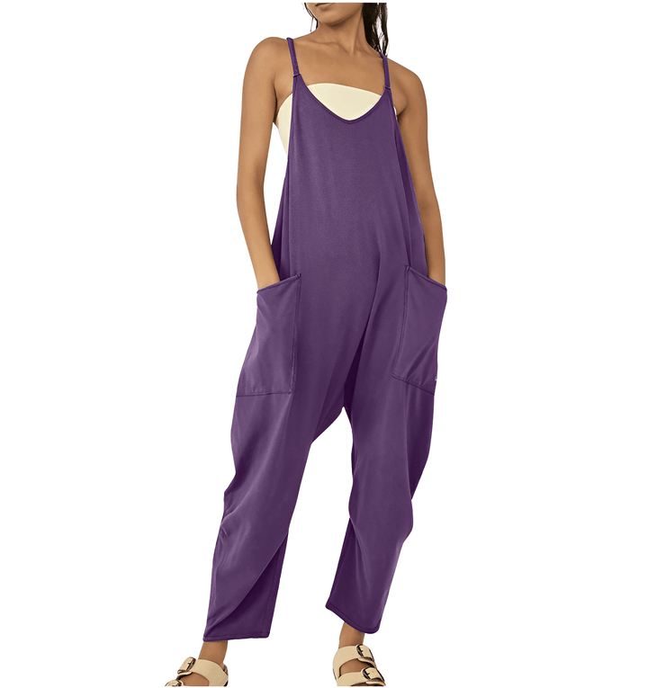 Sleeveless Casual Jumpsuit with Pockets for Women