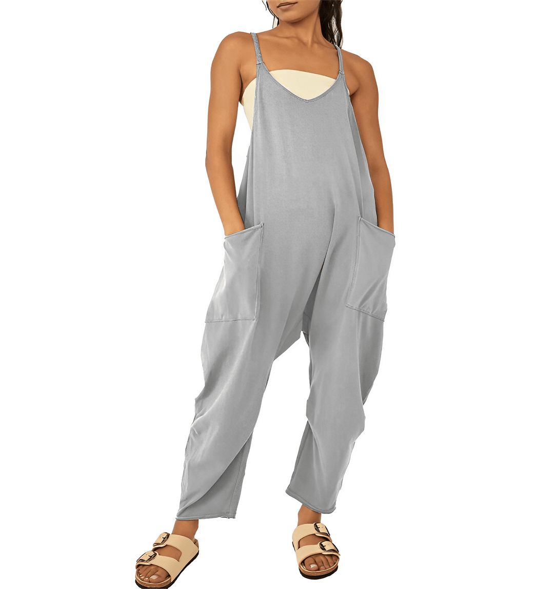 Sleeveless Casual Jumpsuit with Pockets for Women