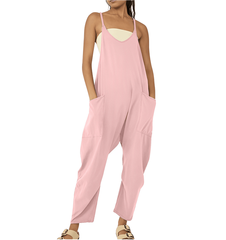 Sleeveless Casual Jumpsuit with Pockets for Women