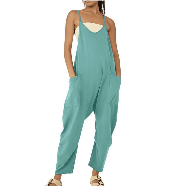 Sleeveless Casual Jumpsuit with Pockets for Women