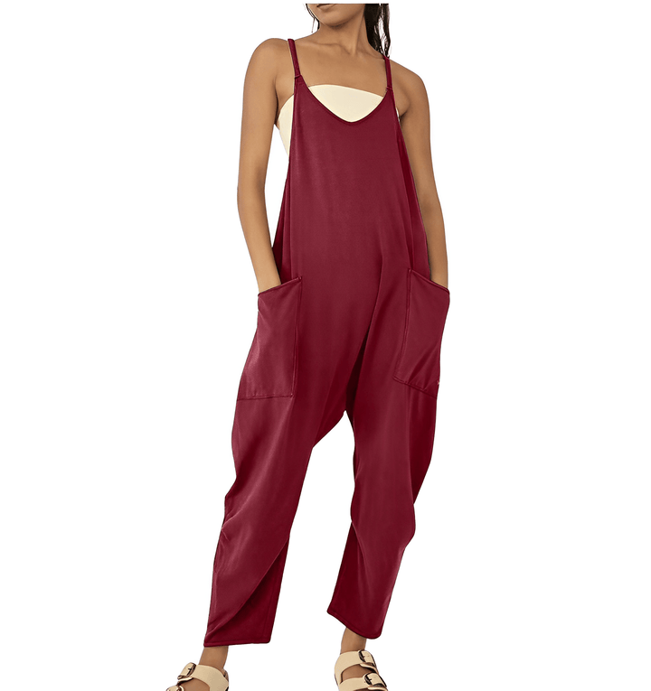 Sleeveless Casual Jumpsuit with Pockets for Women