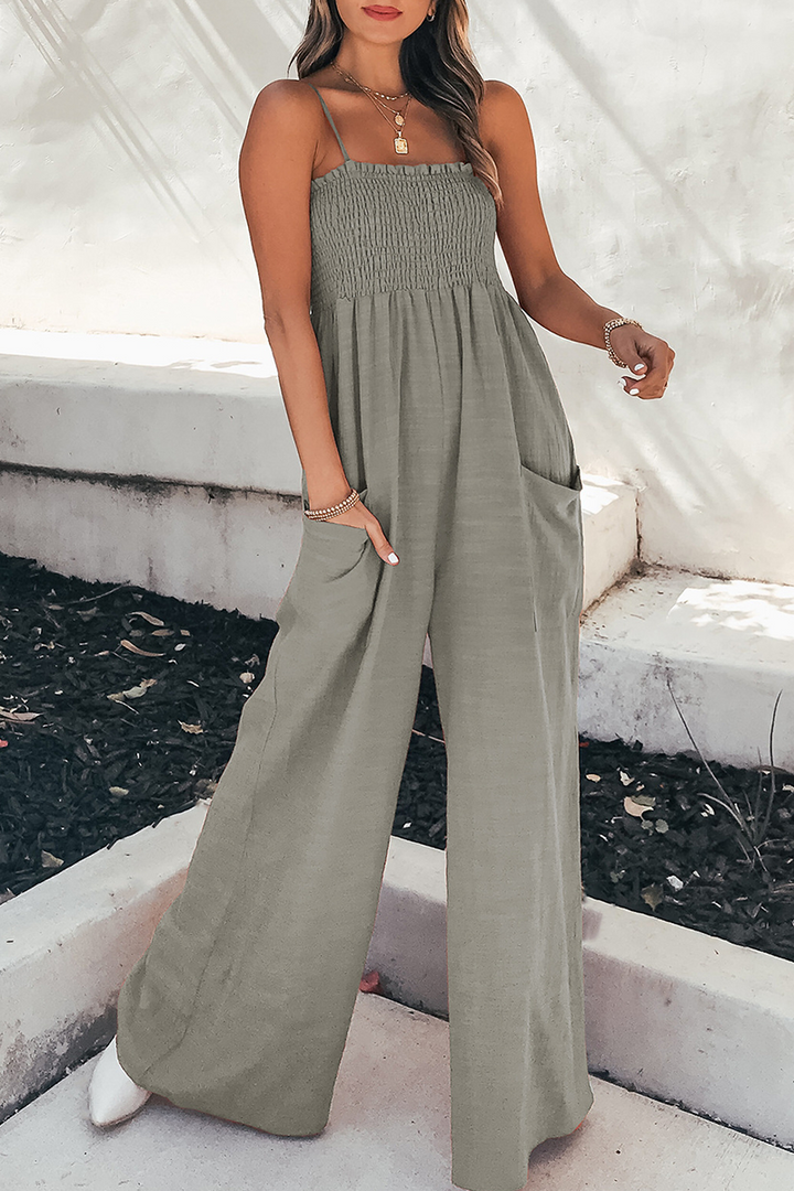 Women's stylish jumpsuit with spaghetti straps and relaxed fit