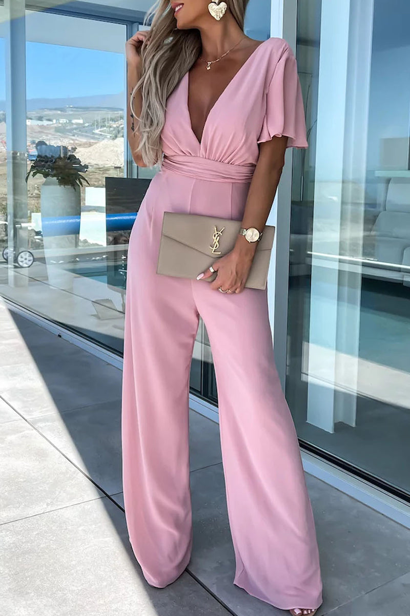 Women's v-neck jumpsuit