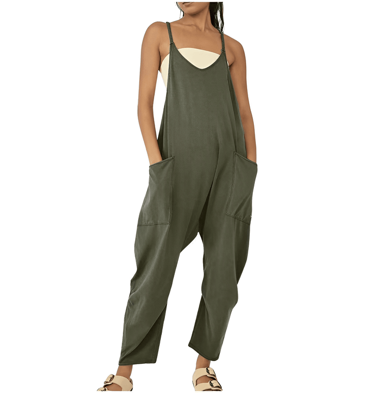 Sleeveless Casual Jumpsuit with Pockets for Women