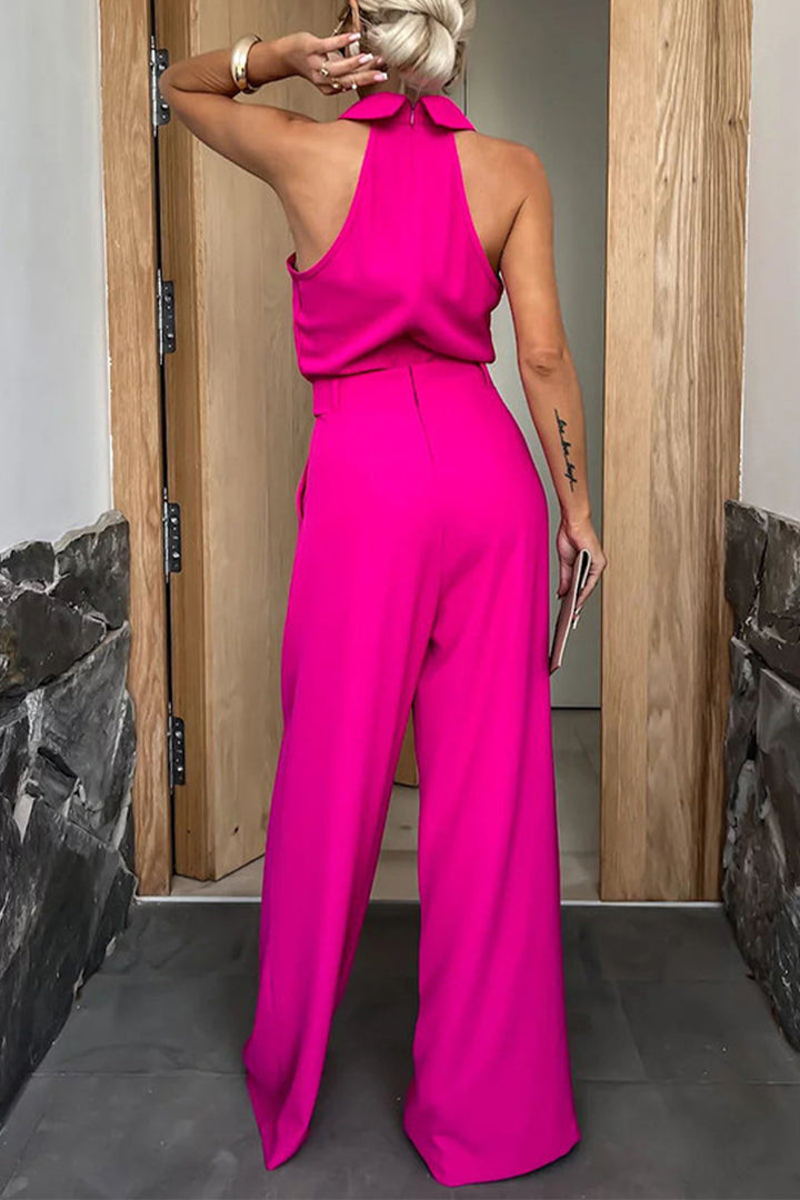 Sleek plain pocket jumpsuit for women