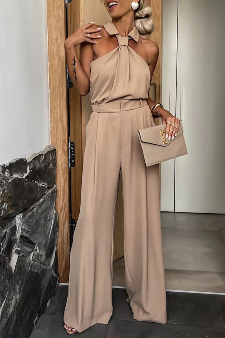 Sleek plain pocket jumpsuit for women