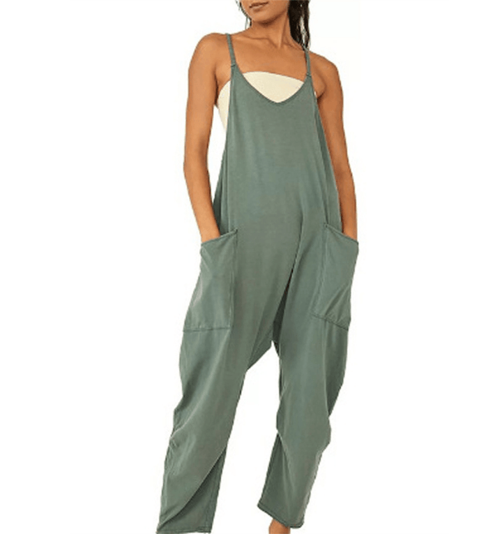 Sleeveless Casual Jumpsuit with Pockets for Women