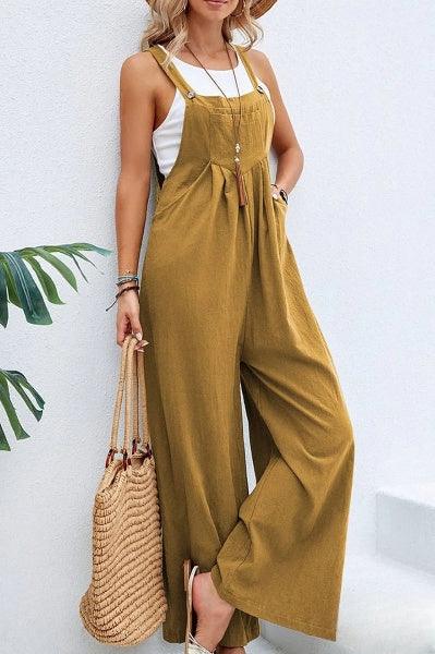 Women's Casual Loose Fit Jumpsuit – Sleeveless, Wide-Leg, Lightweight