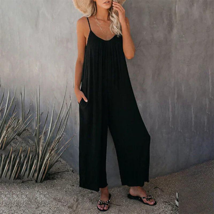 Women's Sleeveless Loose Jumpsuit with Pockets