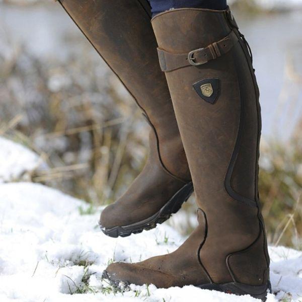 Waterproof Leather Winter Riding Boots for Women