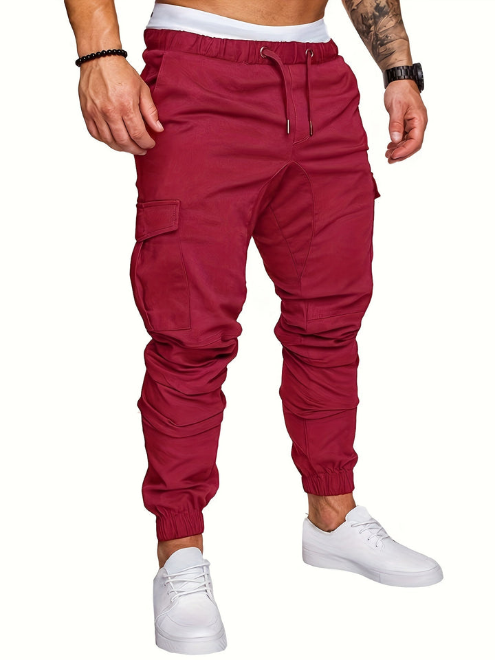 Cargo jogger pants with elastic waist for men