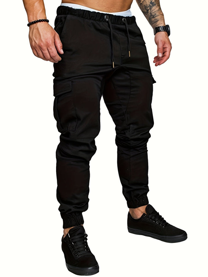 Cargo jogger pants with elastic waist for men