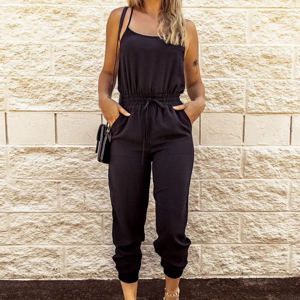 Women's casual sleeveless jumpsuit