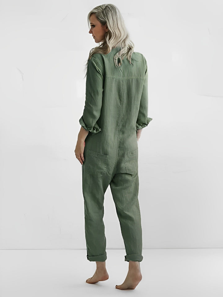 Women's green jumpsuit