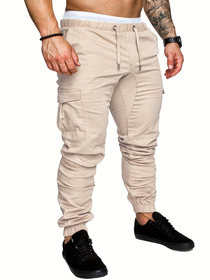 Cargo jogger pants with elastic waist for men