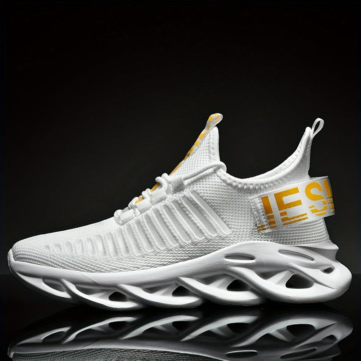 Breathable running sneakers with hollow sole design for men