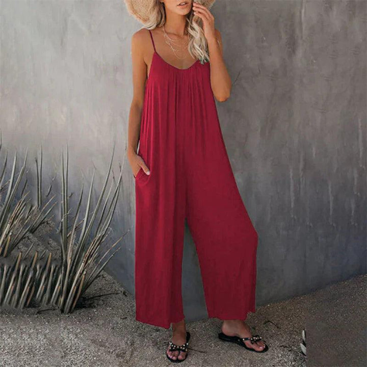 Women's Sleeveless Loose Jumpsuit with Pockets