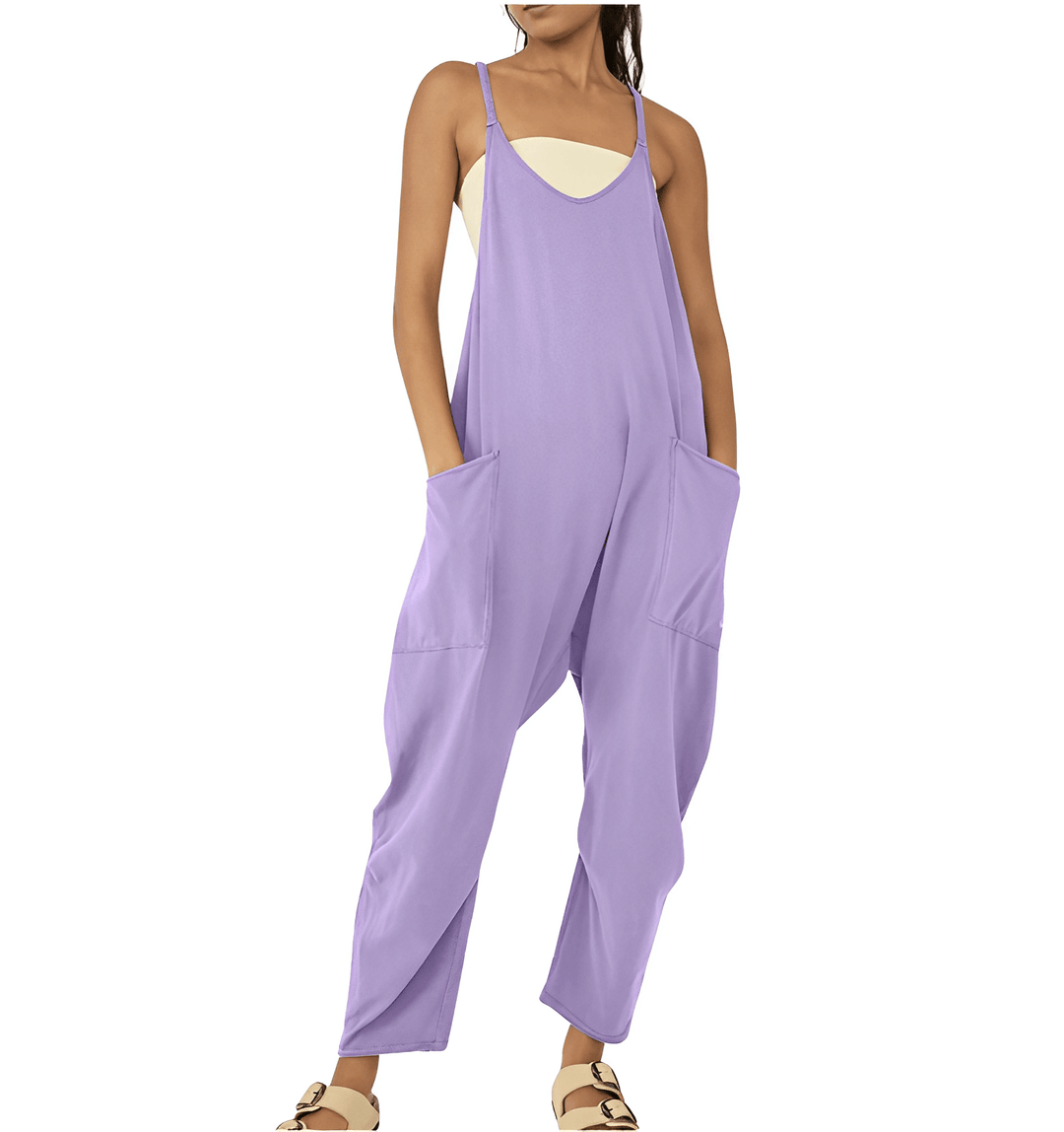 Sleeveless Casual Jumpsuit with Pockets for Women