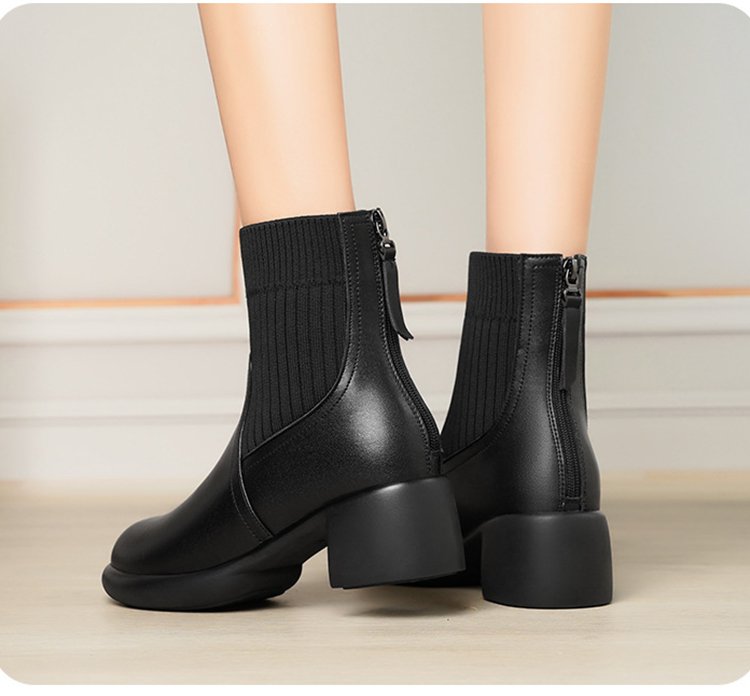 Women's Stretch Sock Boots with Heel