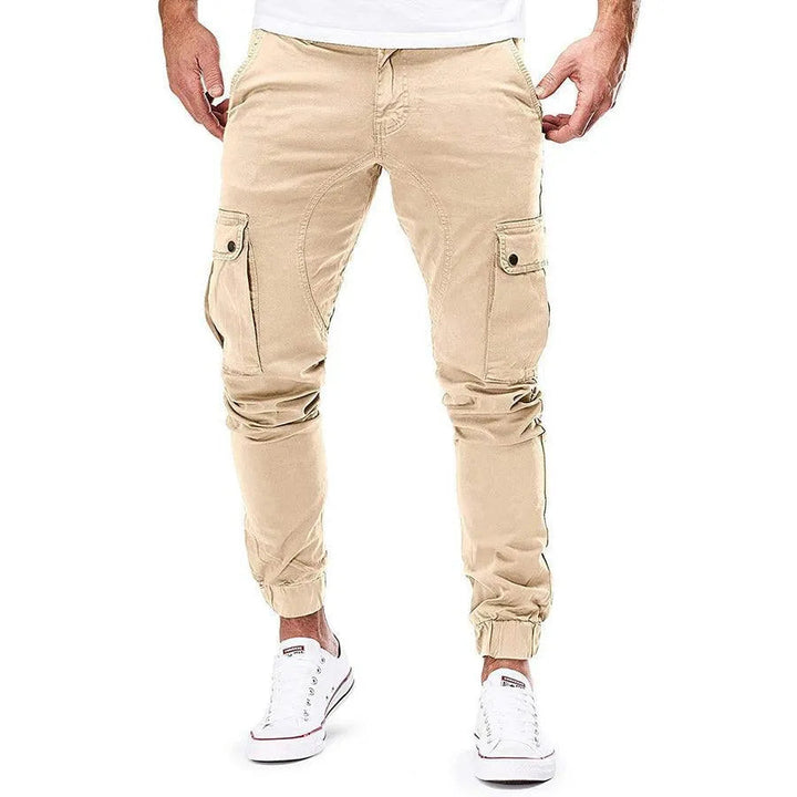 Men’s Cargo Jogger Pants - Cotton - Relaxed Fit - Elastic Waist & Cuffs - Multi-Pocket