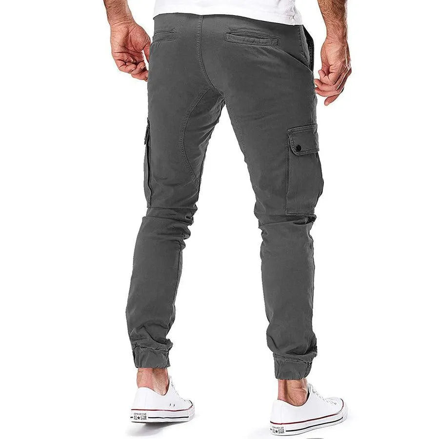 Men’s Cargo Jogger Pants - Cotton - Relaxed Fit - Elastic Waist & Cuffs - Multi-Pocket