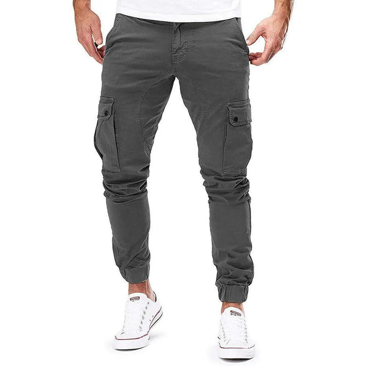 Men’s Cargo Jogger Pants - Cotton - Relaxed Fit - Elastic Waist & Cuffs - Multi-Pocket