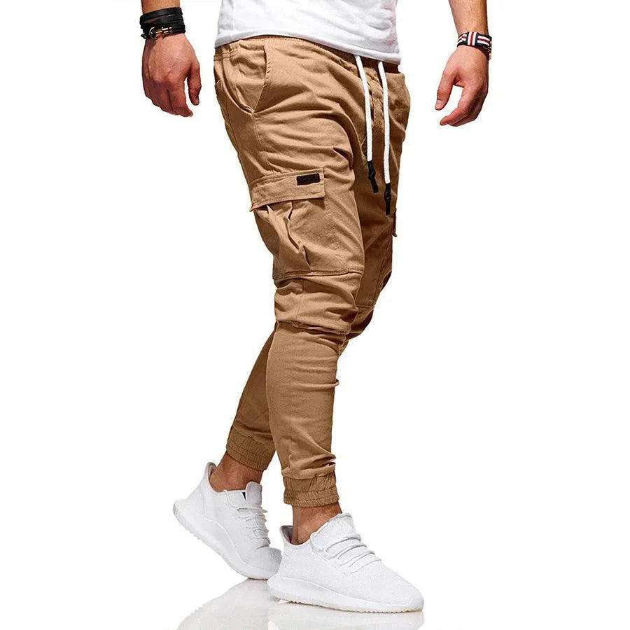 Men’s Cargo Jogger Pants - Cotton - Relaxed Fit - Elastic Waist & Cuffs - Multi-Pocket