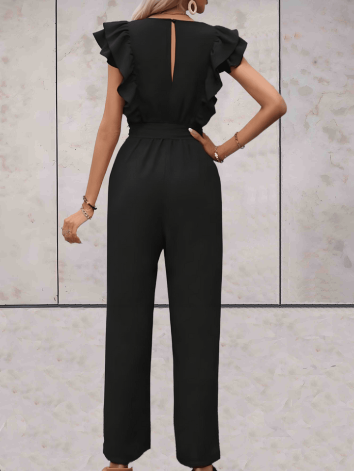 Women's trendy V-neck jumpsuit