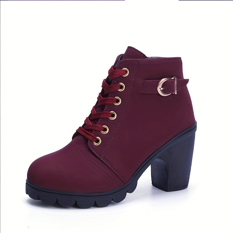 Women's Heeled Ankle Boots – Stylish Suede Footwear for Everyday Wear