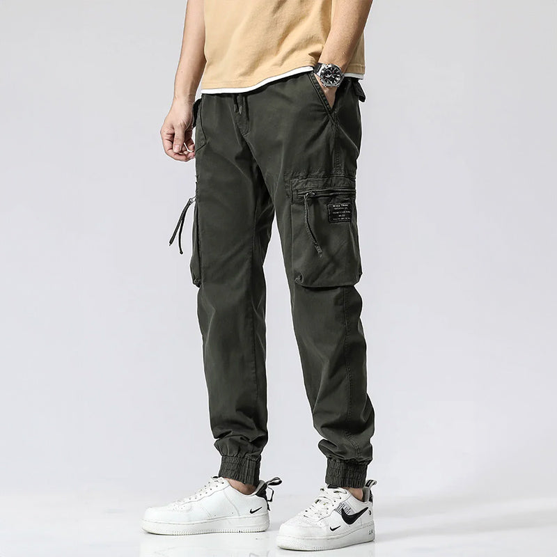 Men's casual pants with multiple pockets