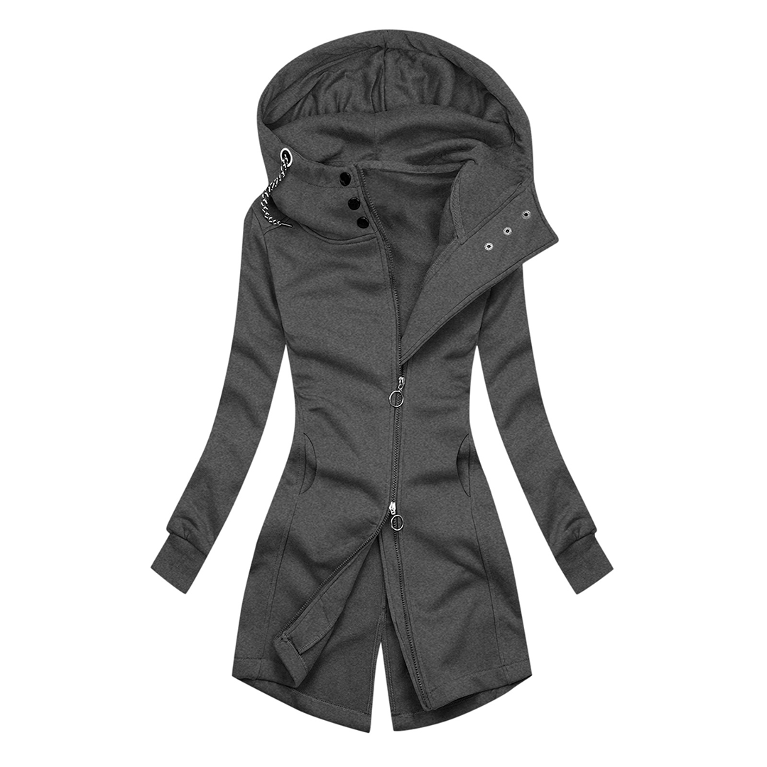 Women's casual slim-fit hoodie turtleneck jacket