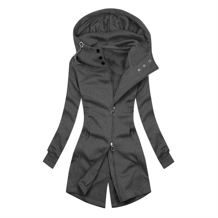 Women's casual slim-fit hoodie turtleneck jacket