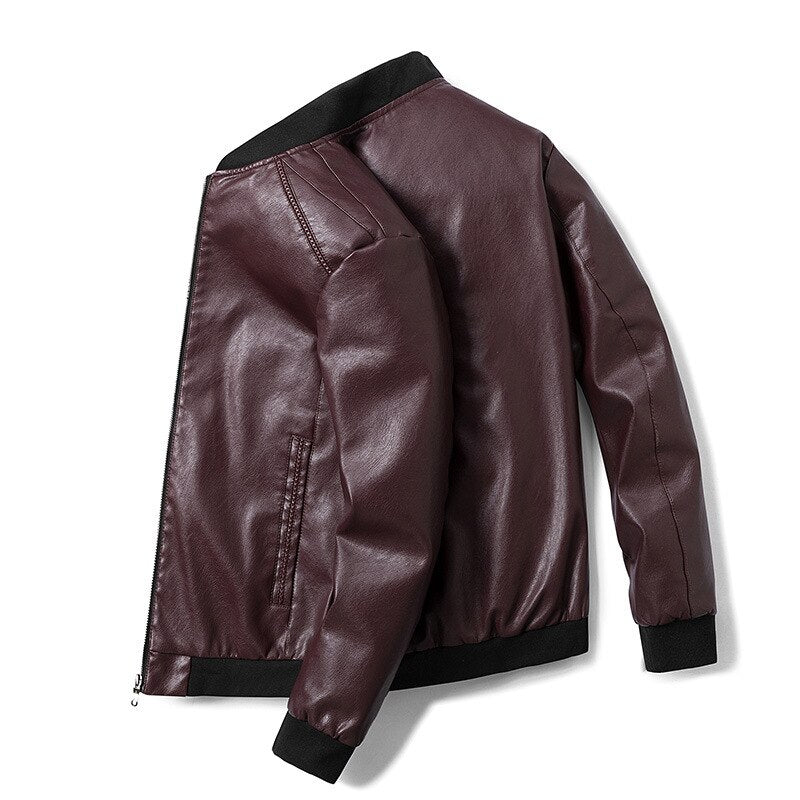 Men's motorcycle jacket with zipper