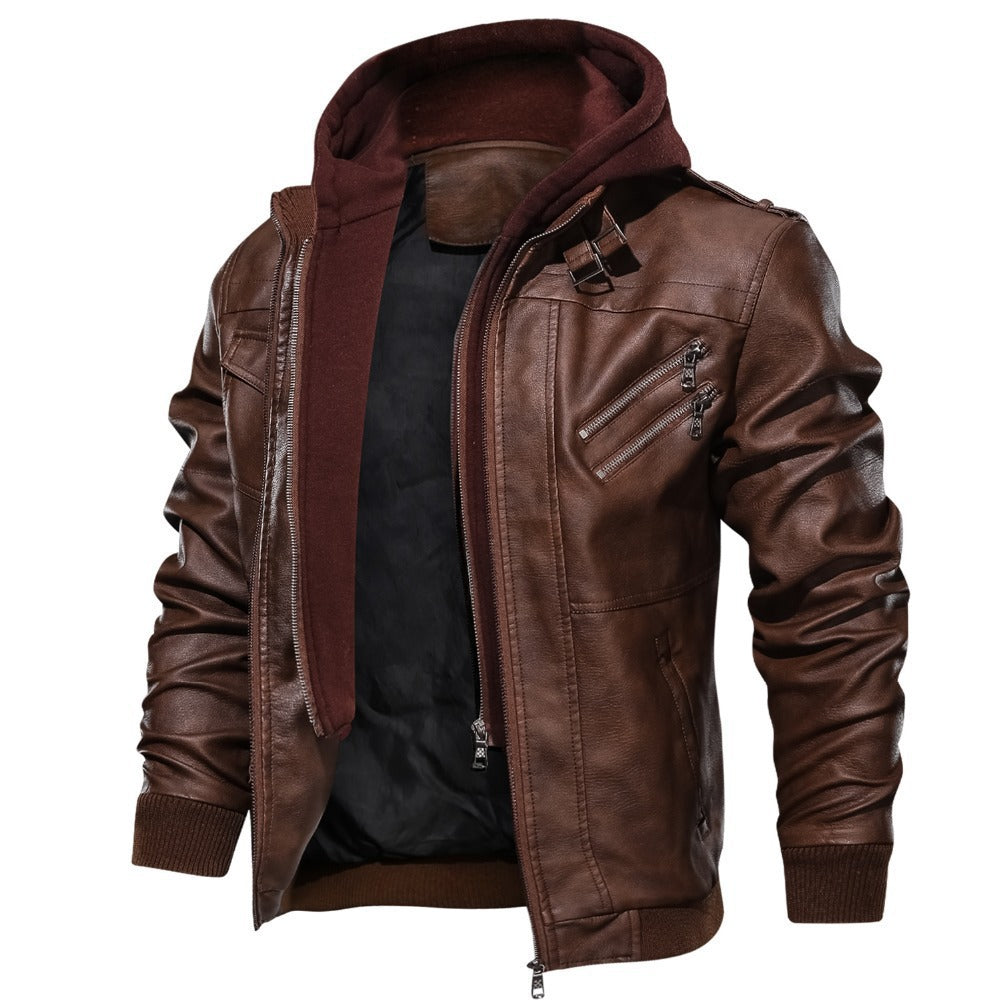 Men's loose-fitting jacket with zipper and hood