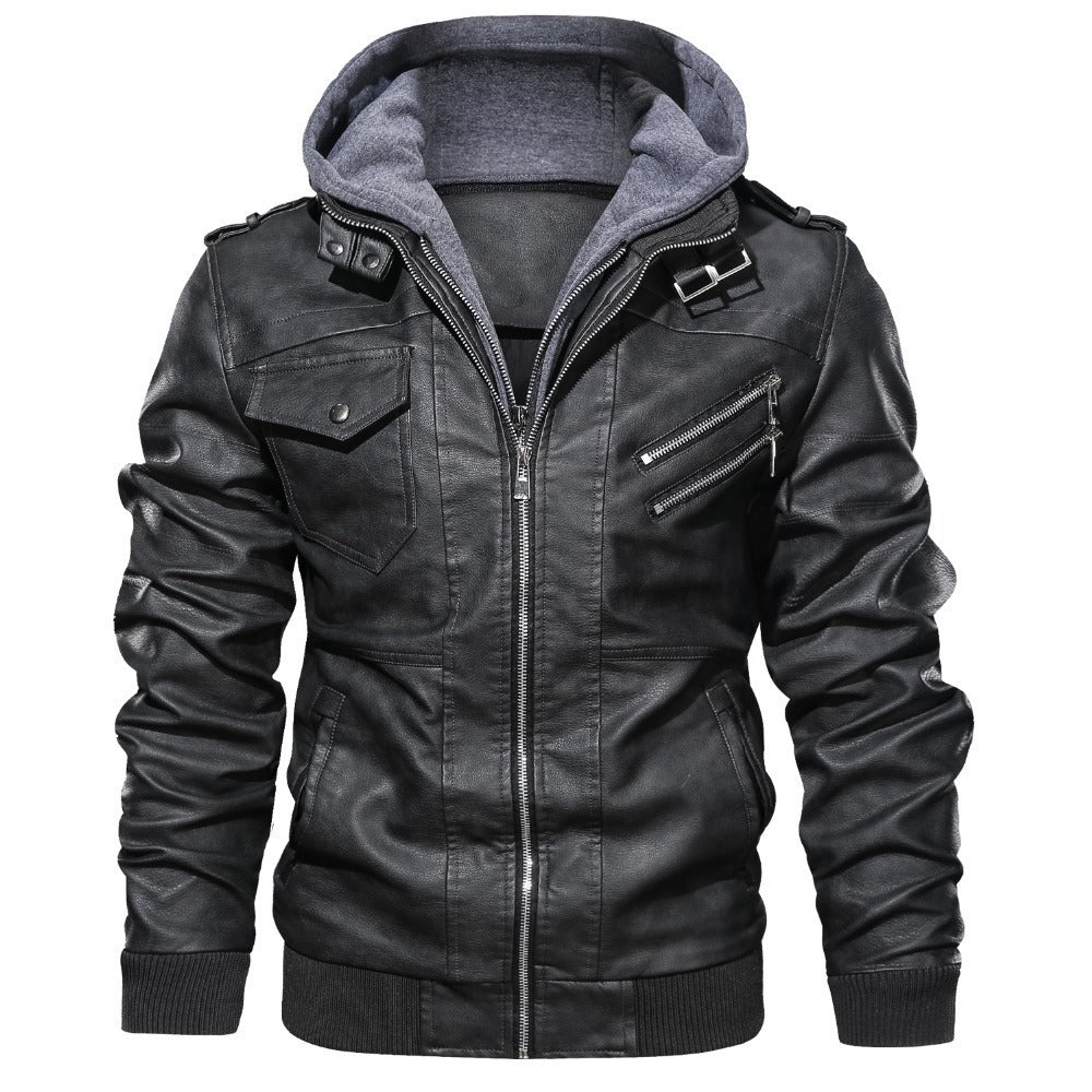 Men's loose-fitting jacket with zipper and hood