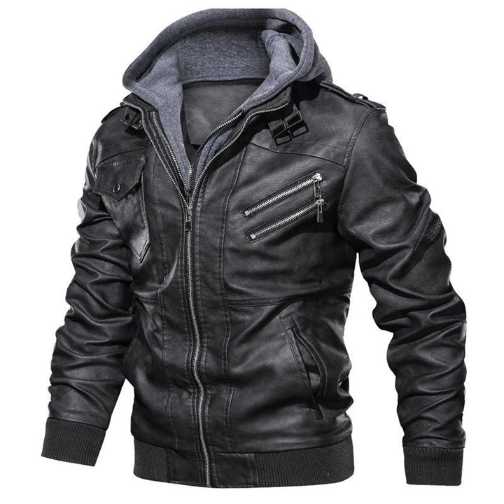 Men's loose-fitting jacket with zipper and hood