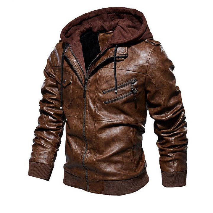 Men's loose-fitting jacket with zipper and hood