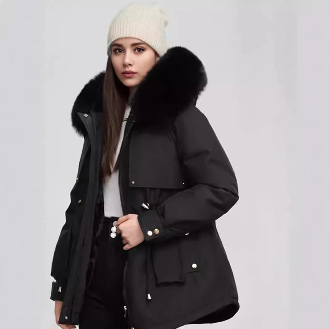 Women’s warm fur collar coat