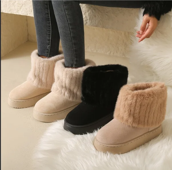 Luxurious women's fur lined boots