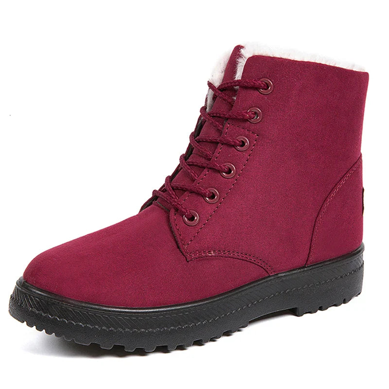 Lace-up women’s boots with thick sole