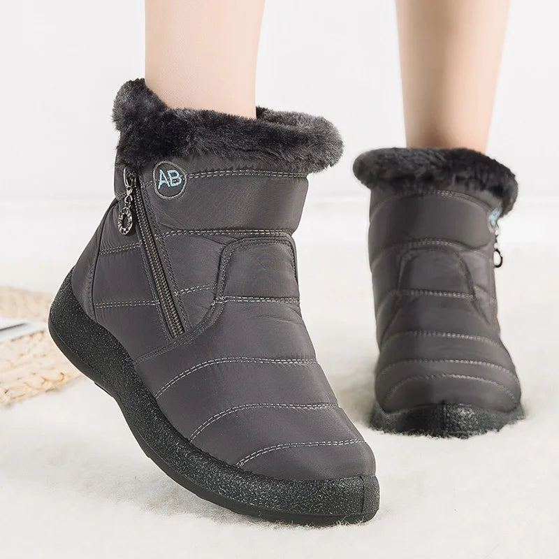 Fur-lined women's casual ankle boots