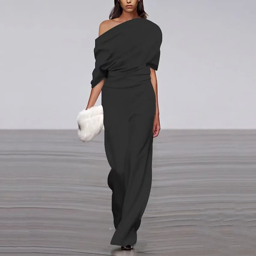 Elegant Spring Jumpsuit with Single-Breasted Neckline