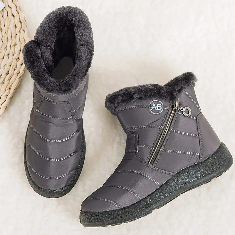 Fur-lined women's casual ankle boots