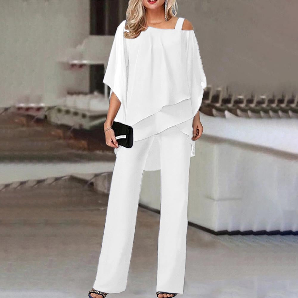 Elegant Women's Cold Shoulder Jumpsuit - Flowy & Stylish