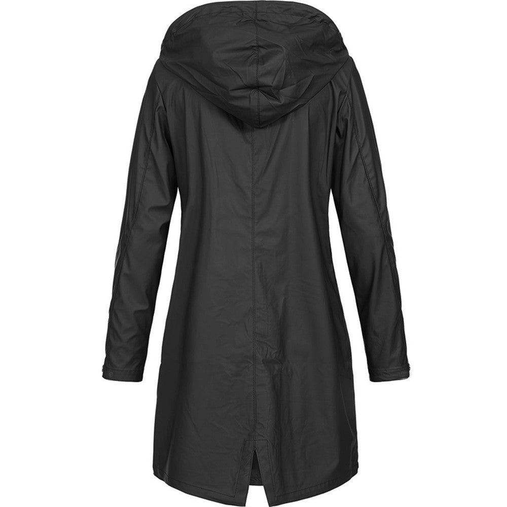 Waterproof hooded raincoat for women