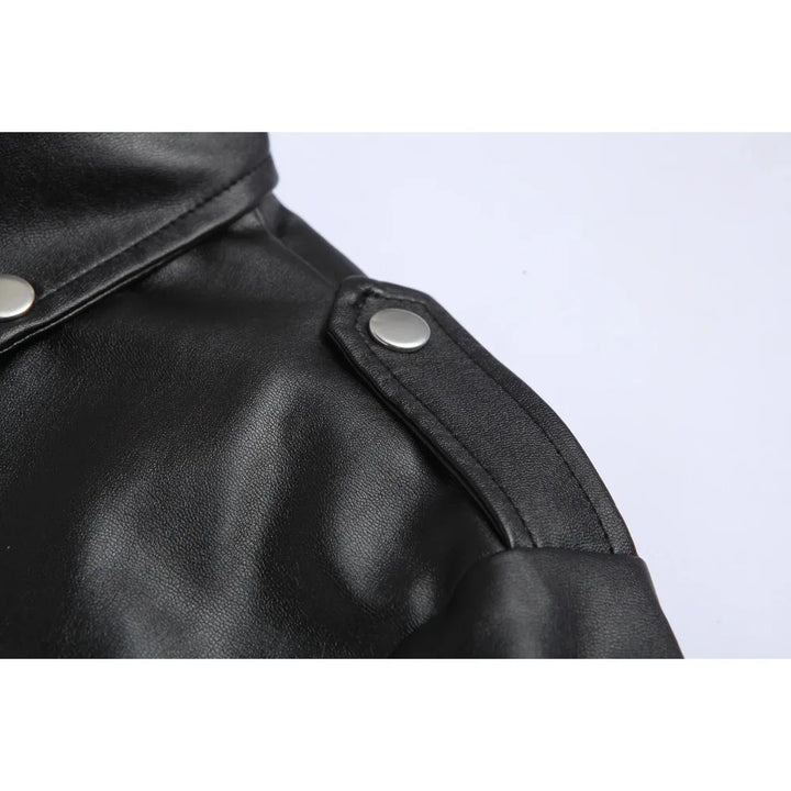 Men's plain zipper motorcycle jacket