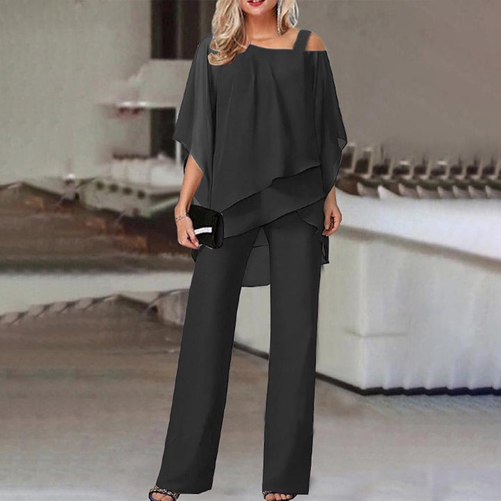 Elegant Women's Cold Shoulder Jumpsuit - Flowy & Stylish