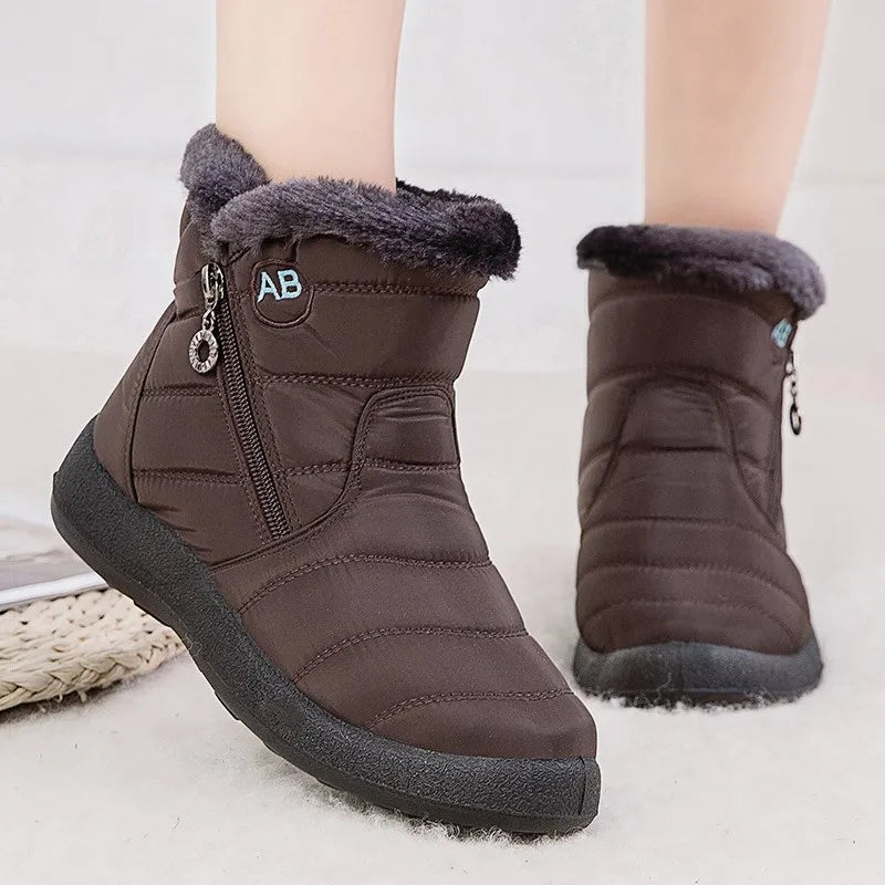 Fur-lined women's casual ankle boots