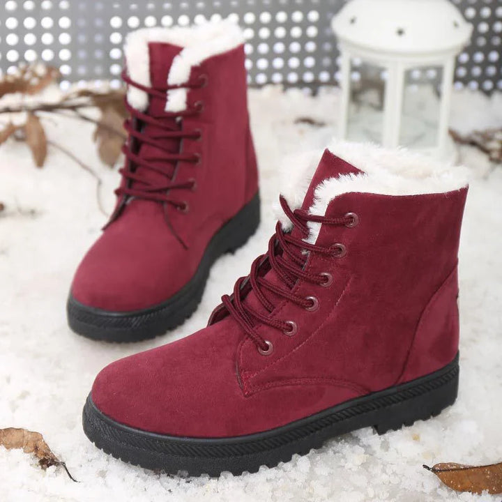 Lace-up women’s boots with thick sole