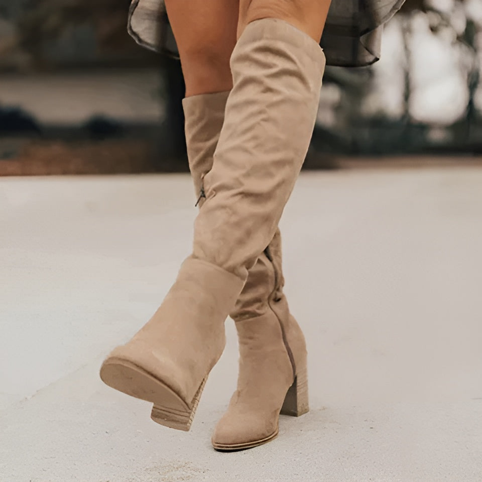 Women's Knee-High Suede Boots - Stylish, Comfortable, and Durable for Versatile Wear